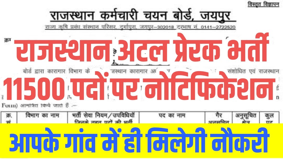 Atal Prerak Bharti 2025 Rajasthan